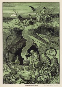 The Black Kitchen of Death (färg litho) av Otto Seitz