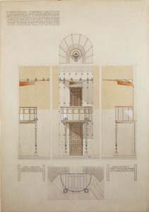 Skiss till predikstolen i Steinhofs kyrka, Wiens centralsjukhus för psykiskt sjuka... av Otto Wagner