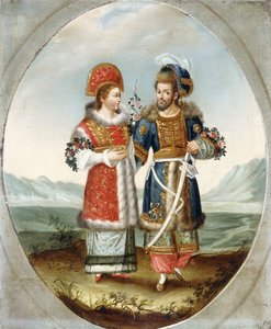 Ett exotiskt par, tidigt 1800-tal av Ottoman School
