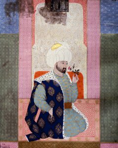 Osmanska riket: "" Porträtt av den ottomanska sultanen Mehmet (eller Mehmed eller Mohammed) Celebi I (1389-1421)"" Miniatyr från manuskriptet (Ms. 1973, folio 62a) "" Zubdat al Tawarikh" (Zubdat al Tawarikh) (Creme) of Stories) av historikern Seyyid Loqman av Ottoman School