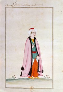 Osmansk konst: en ung turk. Tryck från ett manuskript av Ottoman School