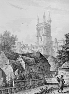 College Tower, Library and Mill Winchester, c.1830