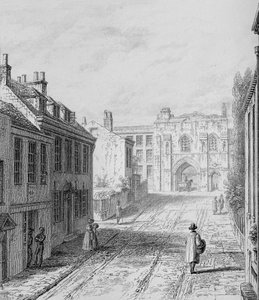 West Gate Winchester ser västerut, c.1830
