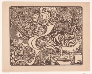 Untitled (Symbolisk hallucinatorisk scen) av P.C. Hamburg (possibly)
