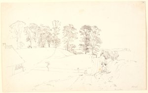 Landskap med träd. av P.C. Skovgaard