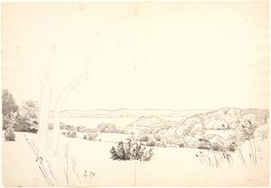Landskap med utsikt över Skarritsjön. av P.C. Skovgaard