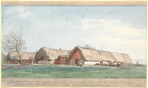Lundsgaard ungefär mitt på Læssø. av P.C. Skovgaard