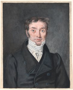 Porträtt av skolläraren Hans Jensen Visby (1777-1870), från Aagerup, Ramløse socken. av P.C. Skovgaard