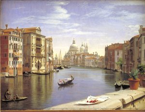 Utsikt över Canal Grande, Venedig. I bakgrunden S. Maria della Salute