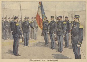 En soldat bad den franska flaggan om ursäkt för att ha förolämpat den