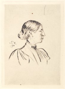 Porträtt av Anna Ancher, profil av Peder Severin Krøyer