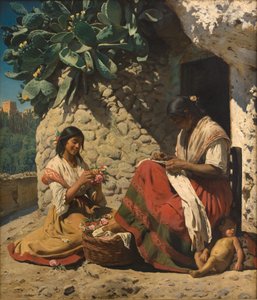 Två zigenarkvinnor utanför sin stuga. Spanien av Peder Severin Krøyer