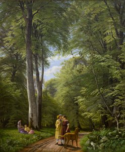 Bokskog i maj. Motiv från Iselingen. av P. C. Skovgaard