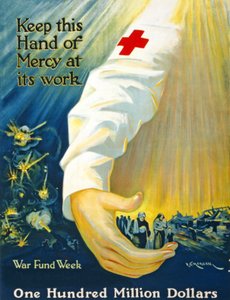 Håll denna barmhärtighetshand i sitt arbete, War Fund Week, Hundra miljoner dollar, ca 1917-20