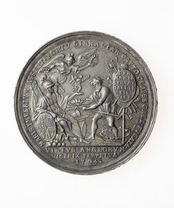 Medalj till minne av brittiska segrar, 1704 (silver) av P. H. Muller