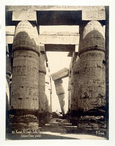 Hypostyle hall, tempel Amun-Re, Karnak, Egypten, 1878 av P Sebah