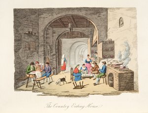 The Country Eating House, från Italian Scenery, som representerar seder, seder och nöjen i de olika staterna i Italien, pub. 1806 (handfärgad gravyr) av P. van (after) Lerberghi