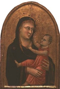 Madonna och barn (tempera på panel)