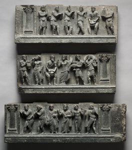 Babylonian Relief, Pakistan, Gandhara, Buner Area, Early Cushion Period (Ed 1-3to) (Schist) av Pakistani School