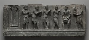 Babylonian Relief, Pakistan, Gandhara, Buner Area, Early Cushion Period (Ed 1-3to) (Schist) av Pakistani School