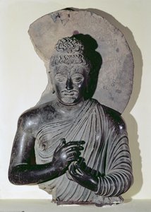 Byst av en predikande Buddha, grekisk-buddistisk stil, 1:a-300-tal