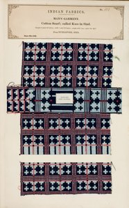 Prov av bomullssjal från Nurrapore i Sind, från The Collection of the Textile Manufacturers of India, av John Forbes Watson, publicerad 1866 av Pakistani School