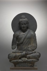 Sittande Buddha, från Gandhara, Kushan-perioden, 1:a hälften av 300-talet