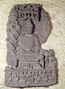 Sittande Buddha i meditation, 1:a-4:e århundradet av Pakistani School