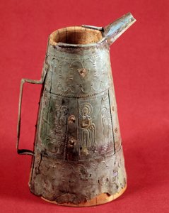 Kristen antikvitet: liturgiska vasdekorerade scener från Kristi liv. 3:e århundradet e.Kr. Saint Germain, antikvitetsmuseet av Paleo Christian