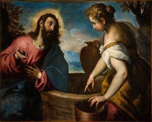 Jesus och den samaritanska kvinnan (olja på duk)