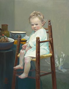 Naughty, 2008 (olja på duk) av Pamela Patrick White