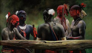 Upp mot stängslet, 2004 (pastell) av Pamela Patrick White