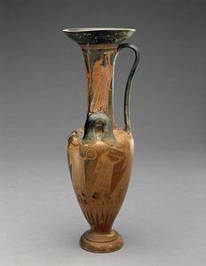 Loutrophoros Hydria med bröllopsprocession, 480-460 f.Kr. (terrakotta) av Pan Painter (attr. to)