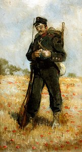 Militära uniformer, samling av 5 (olja ombord) (se även 349159-62) av Panos Aravantinos