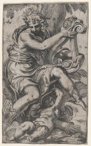 Amor och Apollon med lyra, ca. 1568., ca. 1568.
