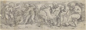Berusad satyr och putti