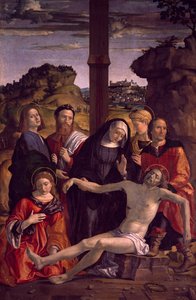 Deposition of Christ, detalj från Polyptych of Passion av Paolo Cavazzola (1486-1522)