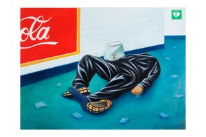 Mythologica n°5: Zeus, 2025 (olja på träpanel) av Paolo Perfranceschi