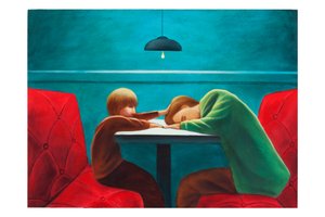 Mythologica n°7: Hermes, 2025 (olja på träpanel) av Paolo Perfranceschi