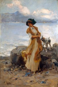 Harmony on Lake Mergozzo, av Paolo Sala (1859-1924), olja på duk