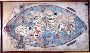 Världskarta över Paolo Toscanelli (1397 - 1497). 1457. Denna karta representerar den europeiska bilden av jorden innan upptäckten av de stora kontinenterna. Bibliotek Nazionale Florens av Paolo Toscanelli