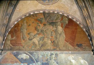 Noas liv, översvämningen och avlägsnandet av vatten - Fresco av Paolo Uccello