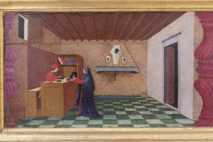 Predella om profanering av värden, detalj av Paolo Uccello