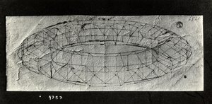 Studie av en "mazzocchio" (vadderad rullad bas på en huva) (penna och bläck på papper) av Paolo Uccello