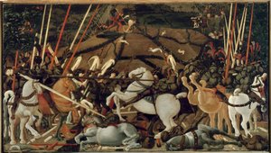 Slaget vid San Romano 1432: The Unseating of Bernardino della Carda av Paolo Uccello