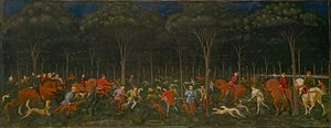 Jakten i skogen, ca 1465-70