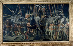 Motattacken av Micheletto da Cotignola (Slaget vid San Romano). Andra avsnittet som illustrerar Micheletto da Cotignolas motattack. Målning av Paolo di Dono dit Paolo Uccello (1397-1475) av Paolo Uccello