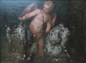Amor med två hundar av Paolo Veronese