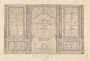 Staty av Amor i en väggnisch av Paolo Vincenzo Bonomini