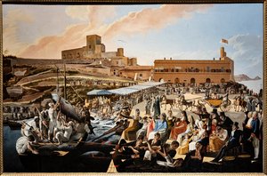 Tonfisken Mattanza i Solanto i närvaro av kungafamiljen av Paolo de Albertis